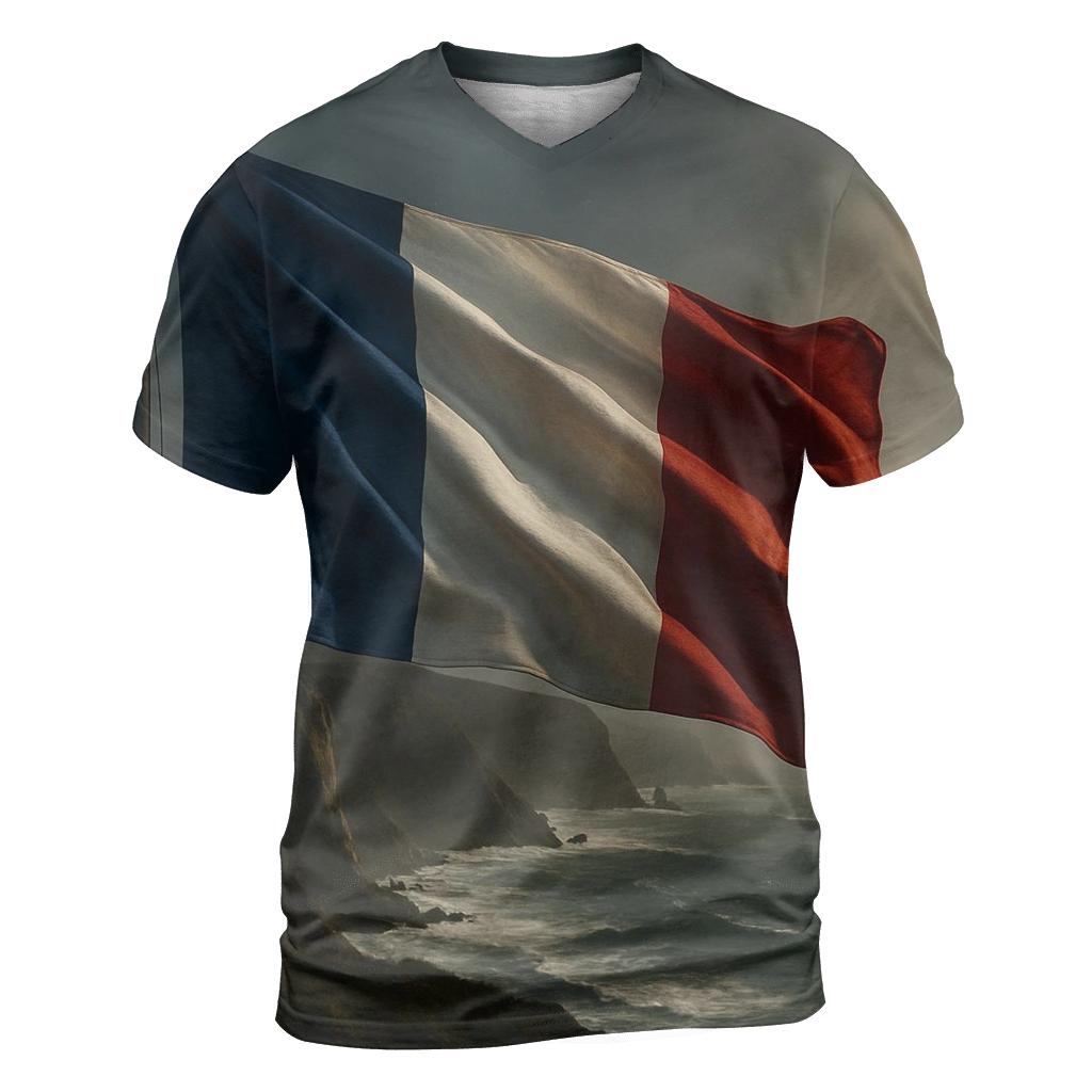 Tricolor Storm Crest Of France vibrant all-over design tees