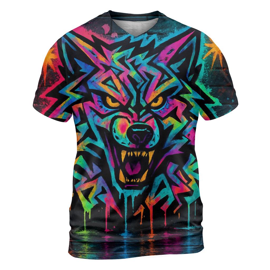 Graffiti Alley Spirit Wolf artistic all-over print tops