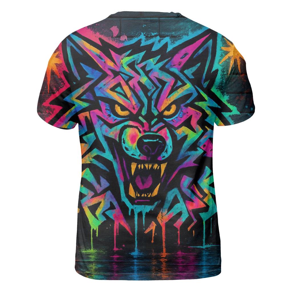 Graffiti Alley Spirit Wolf artistic all-over print tops
