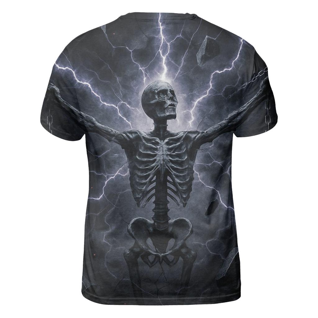 Chained Skeleton In The Storm Vault designer pattern shirts