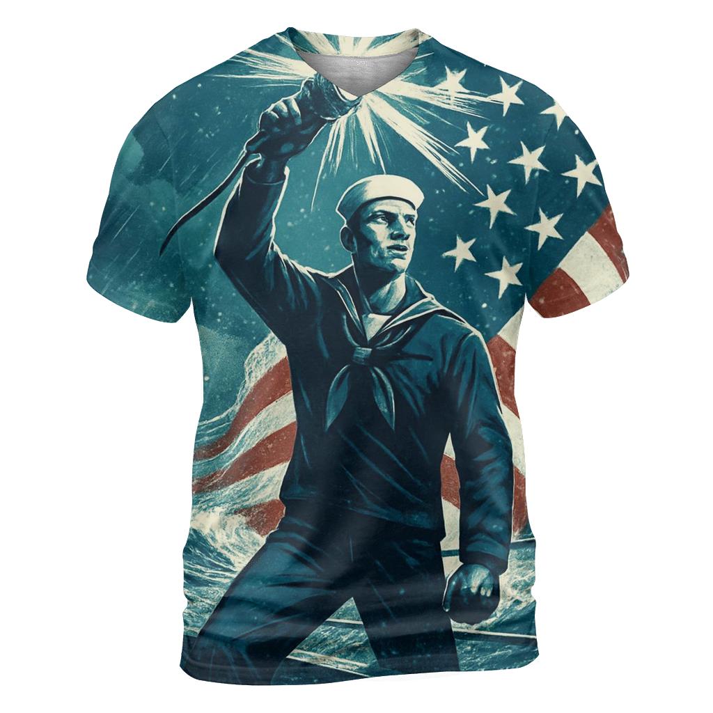 Freedom Torch On Naval Steel designer pattern shirts