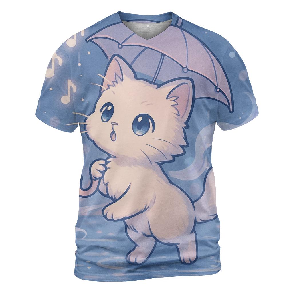 Rainy Day Umbrella Kitten Symphony statement graphic shirts