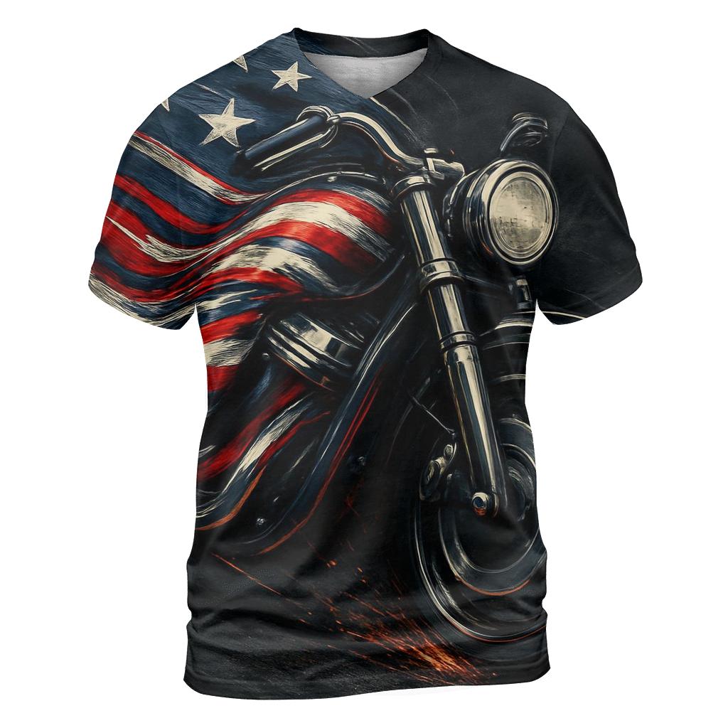 Motor Chrome Flag Thunder designer pattern shirts