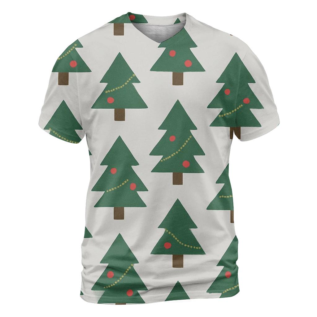 Christmas Tree Chevron Columns On Light Gray Background creative print fashion shirts