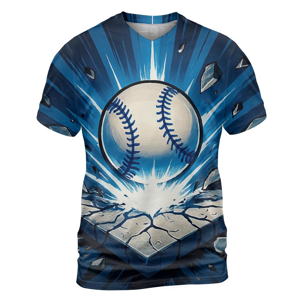 Explosive Home Plate Impact Burst creative print fashion shirts