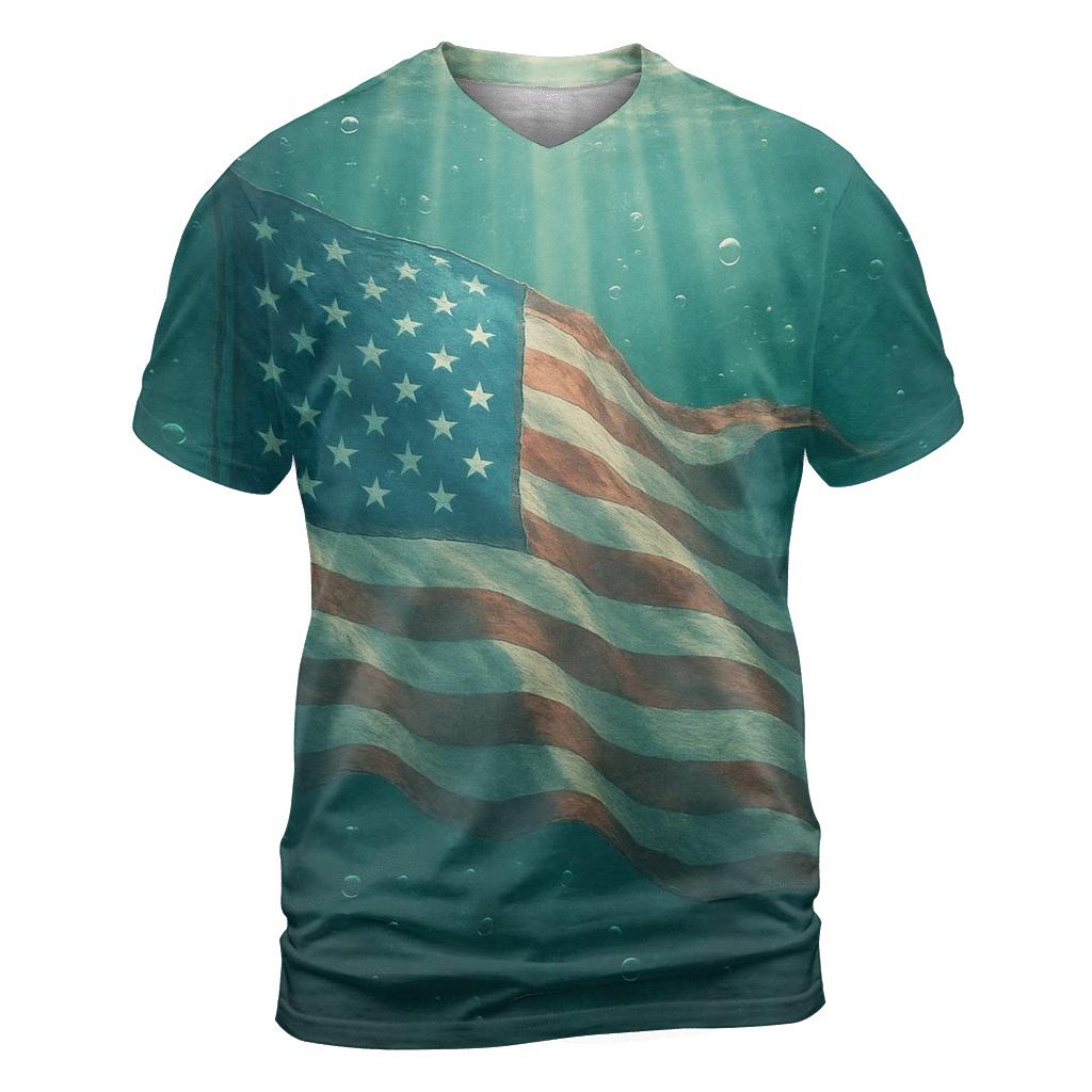 Underwater Flag Drift And Light Rays personalized full print shirts