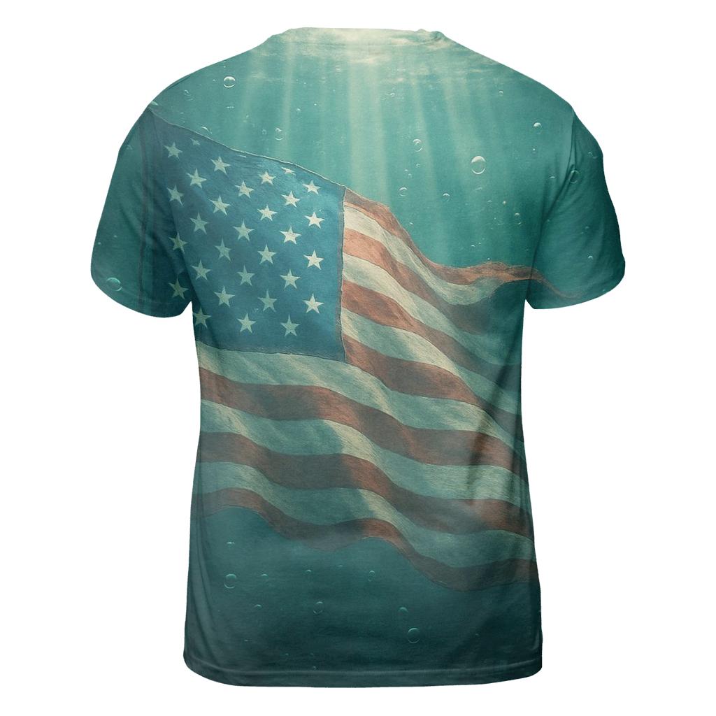 Underwater Flag Drift And Light Rays personalized full print shirts