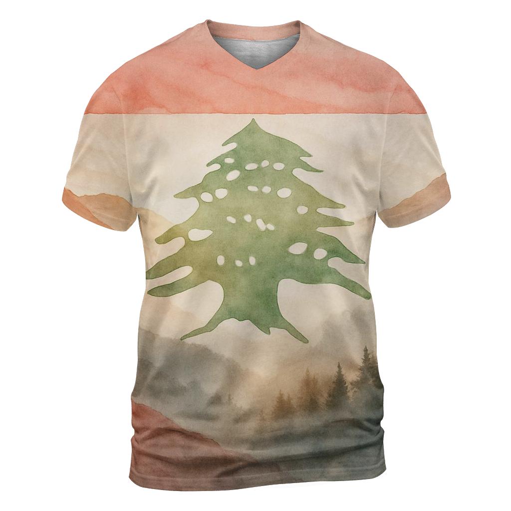 Cedar Mist Mountains Of Lebanon trendy printed shirt styles