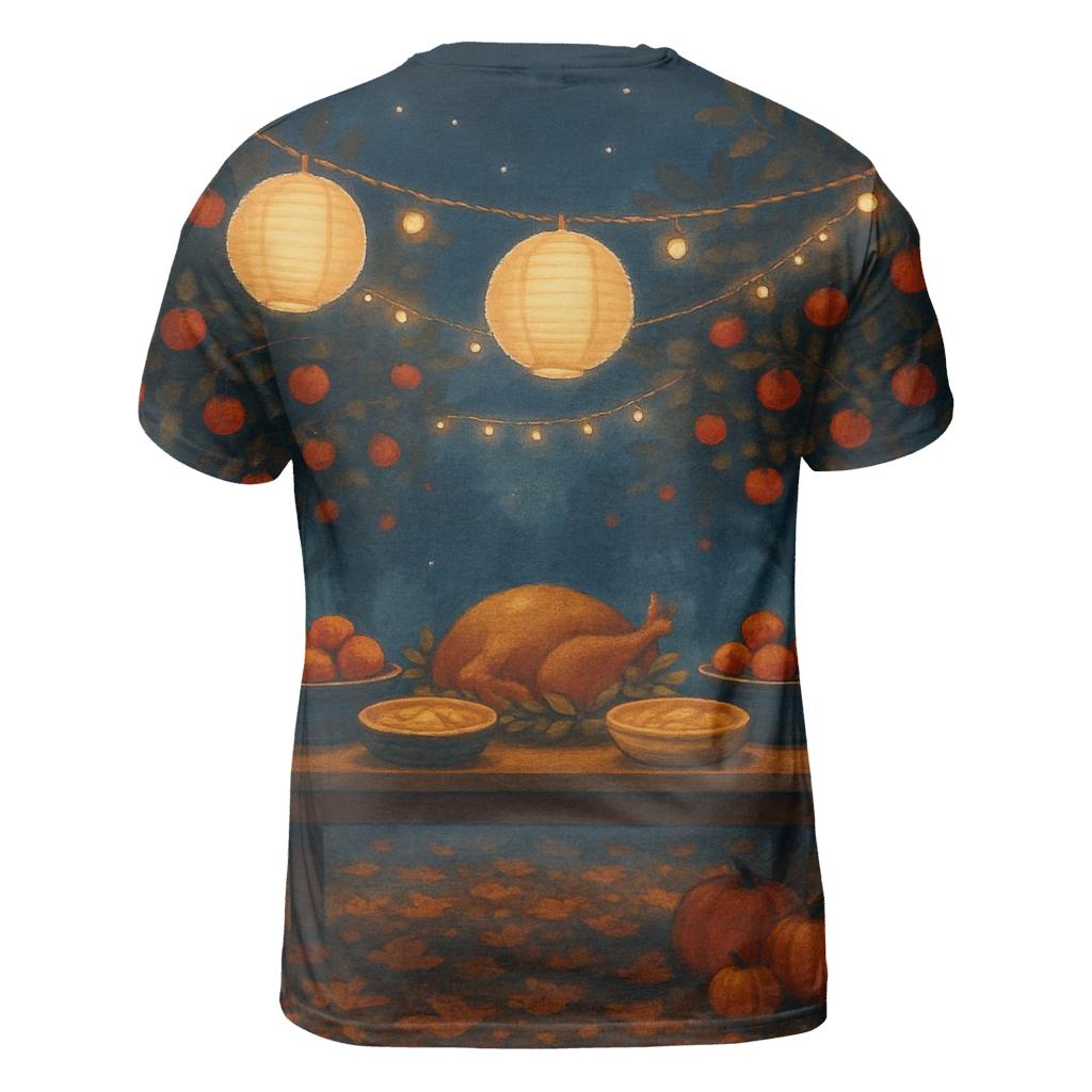 Thankful Orchard Table Under Lanterns trendy printed shirt styles