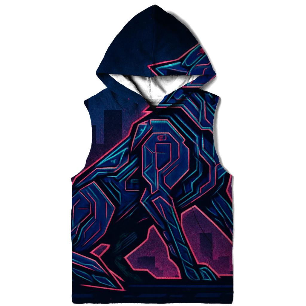 Neon Circuit Howl Wolf custom hoodies