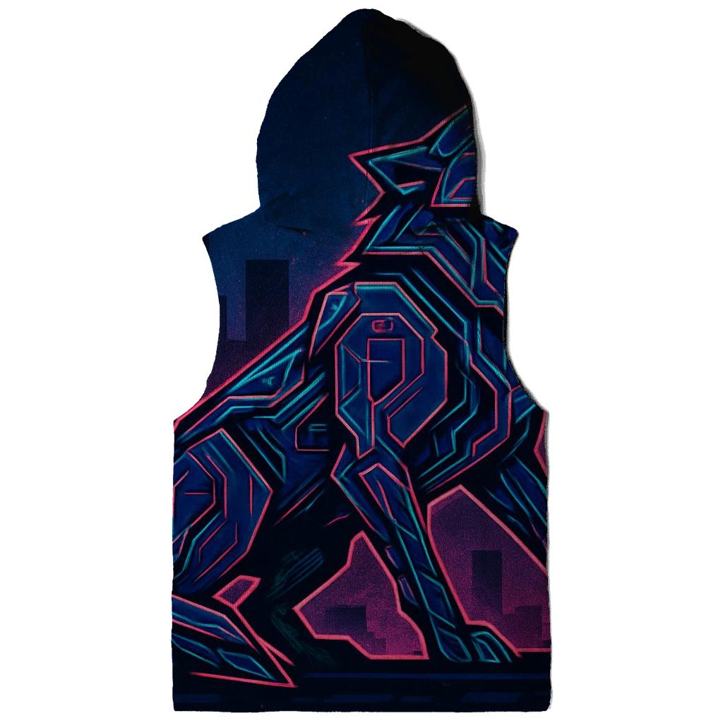 Neon Circuit Howl Wolf custom hoodies