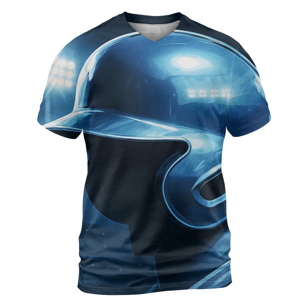 Icy Blue Helmet Reflection Under Floodlights unique graphic print tees