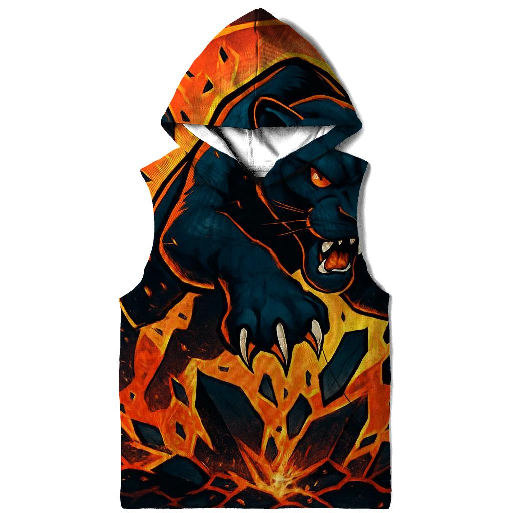 Volcanic Glass Panther Cat embroidered hoodies