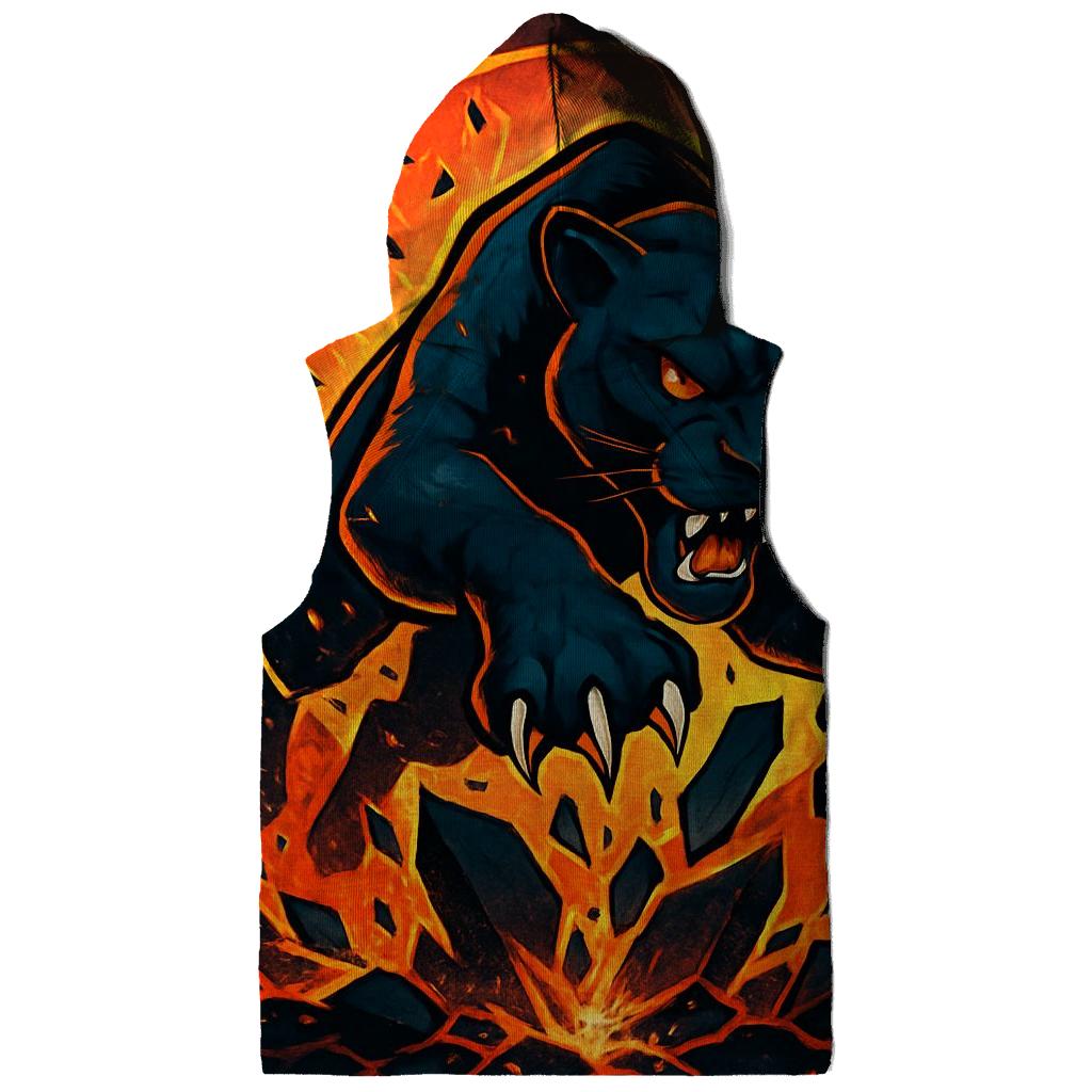 Volcanic Glass Panther Cat embroidered hoodies