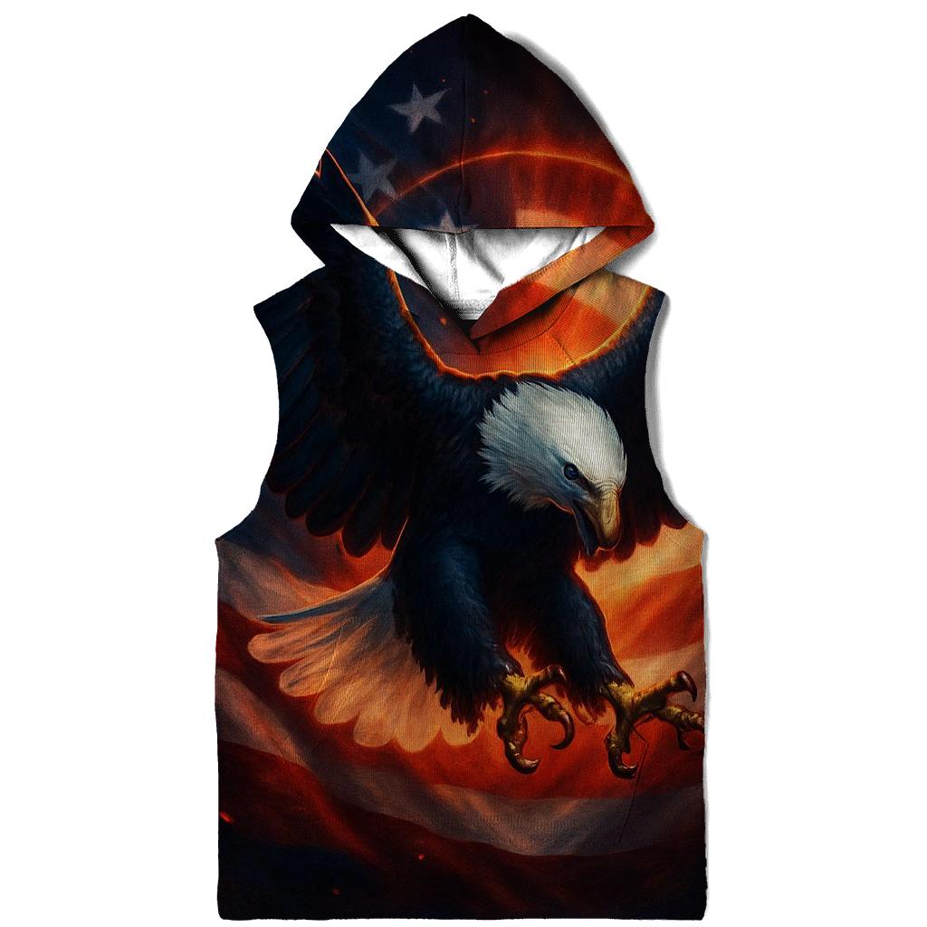 Eagle Halo Over Waving Banner zip-up hoodies