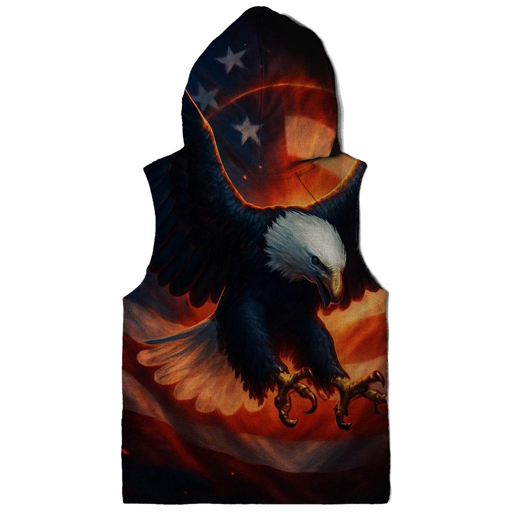 Eagle Halo Over Waving Banner zip-up hoodies