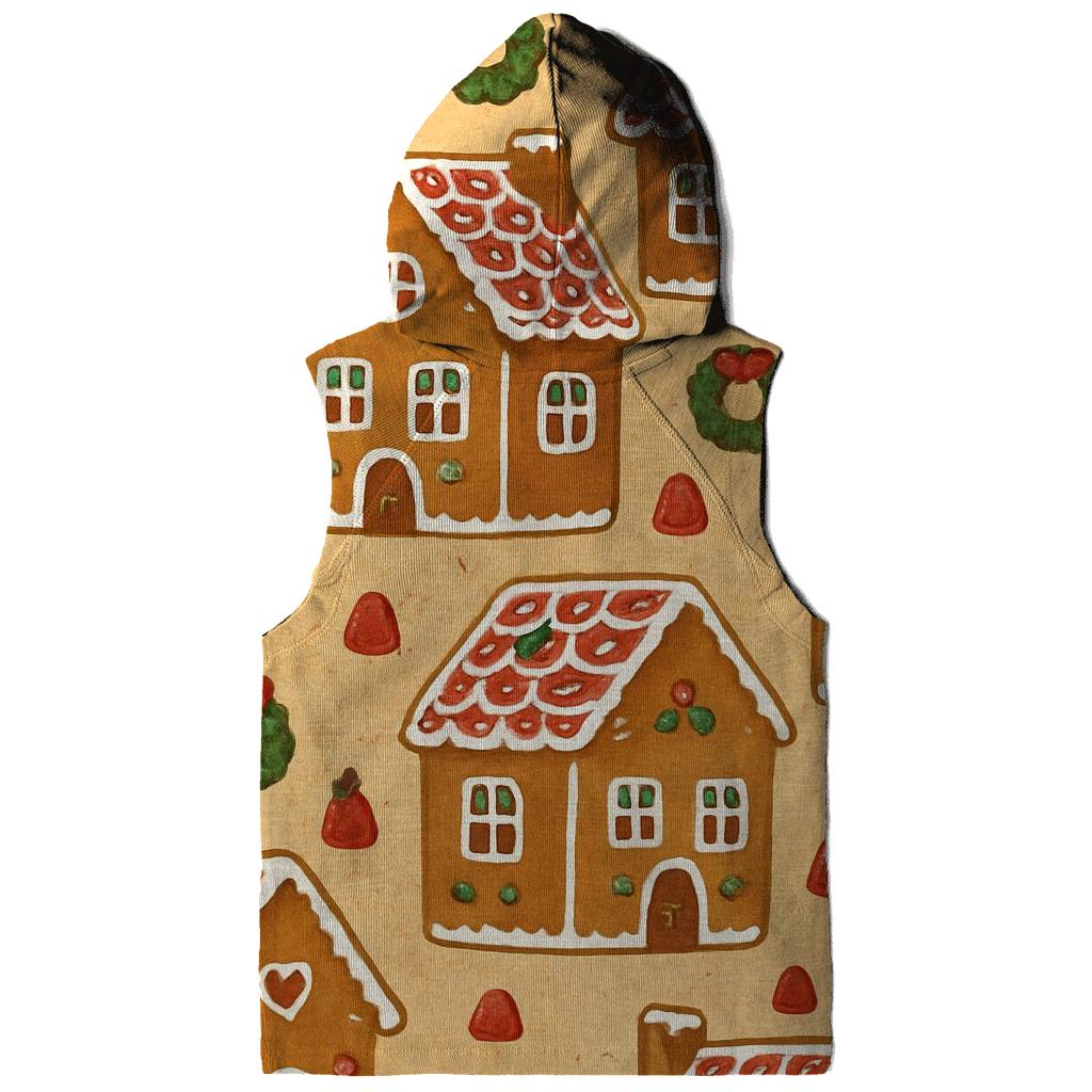 Gingerbread House Block Repeat On Warm Beige Background hoodie designs