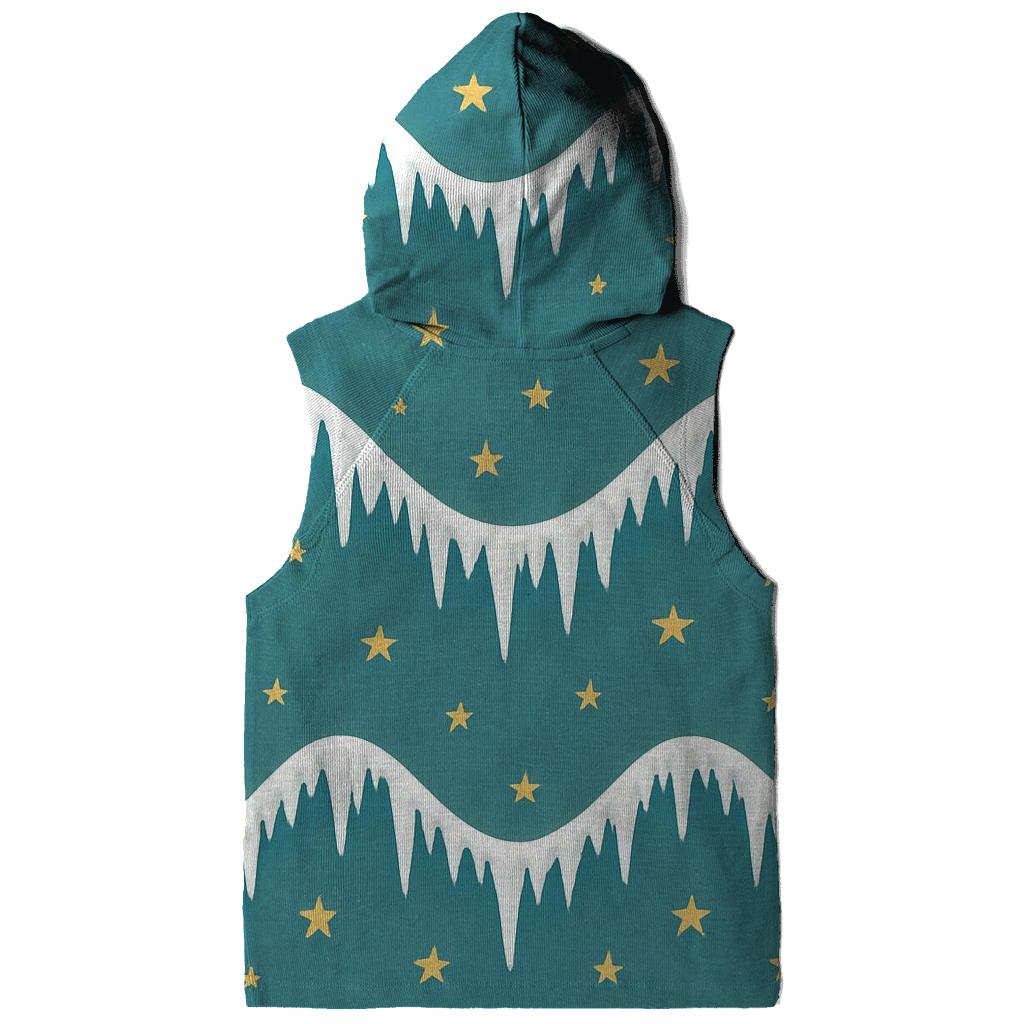 Icicle And Star Garland Wave On Teal Background graphic hoodies