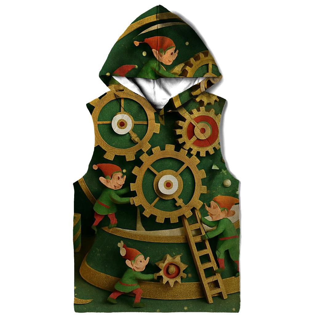 Giant Snow Globe Workshop With Miniature Elves Inside Ornament Gears hoodie designs