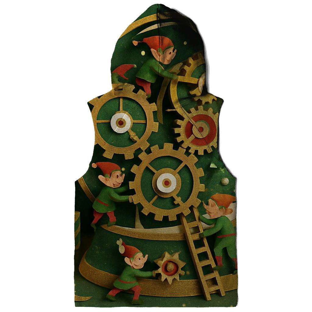 Giant Snow Globe Workshop With Miniature Elves Inside Ornament Gears hoodie designs