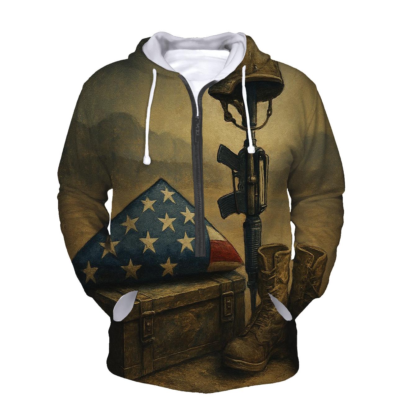 Memorial Fold With Desert Steel pullover hoodies
