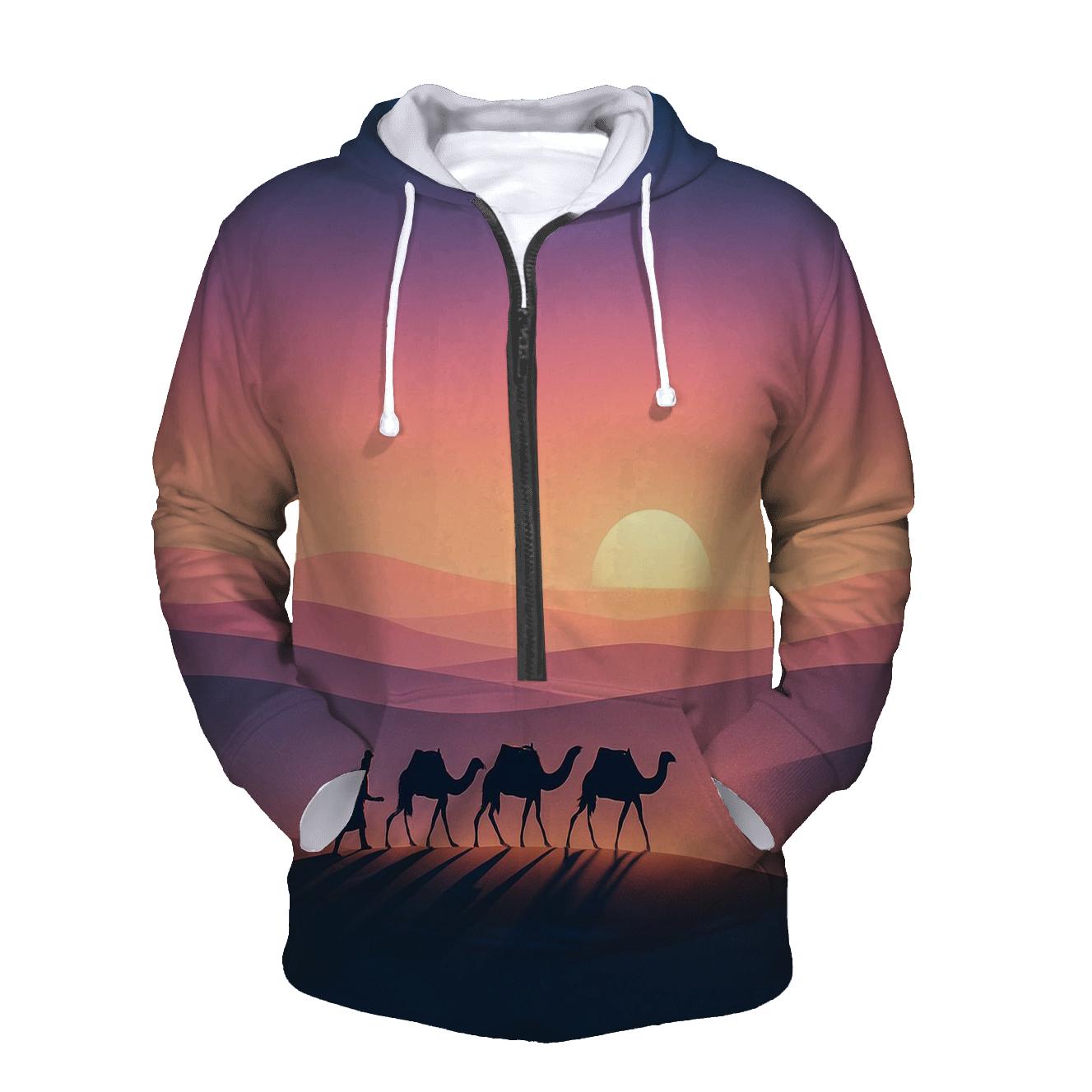 Lavender Dune Mirage Caravan embroidered hoodies