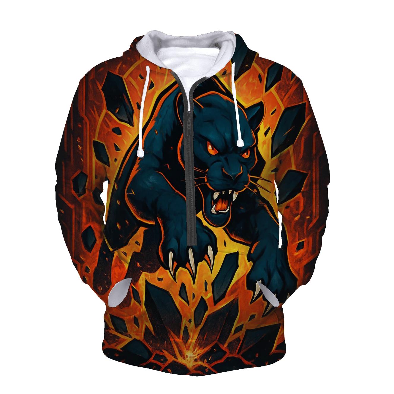 Volcanic Glass Panther Cat pullover hoodies