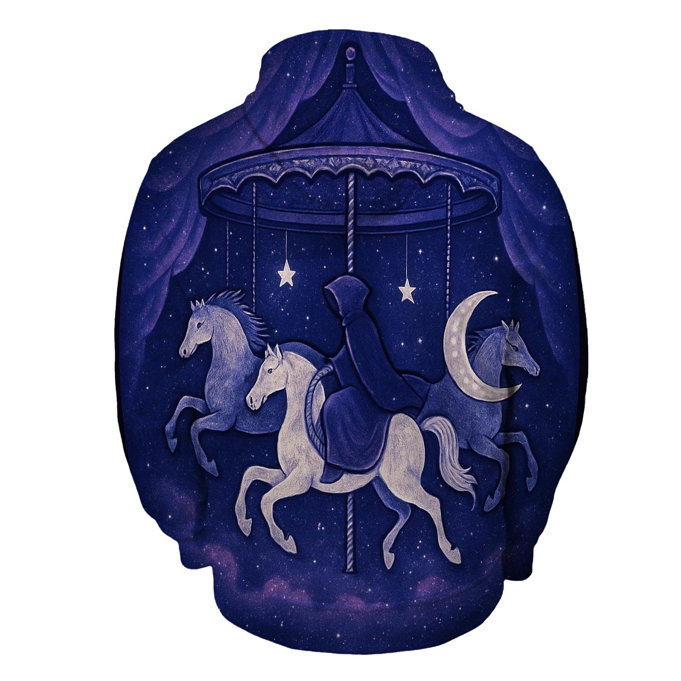 Moon Phase Carousel Rider graphic hoodies