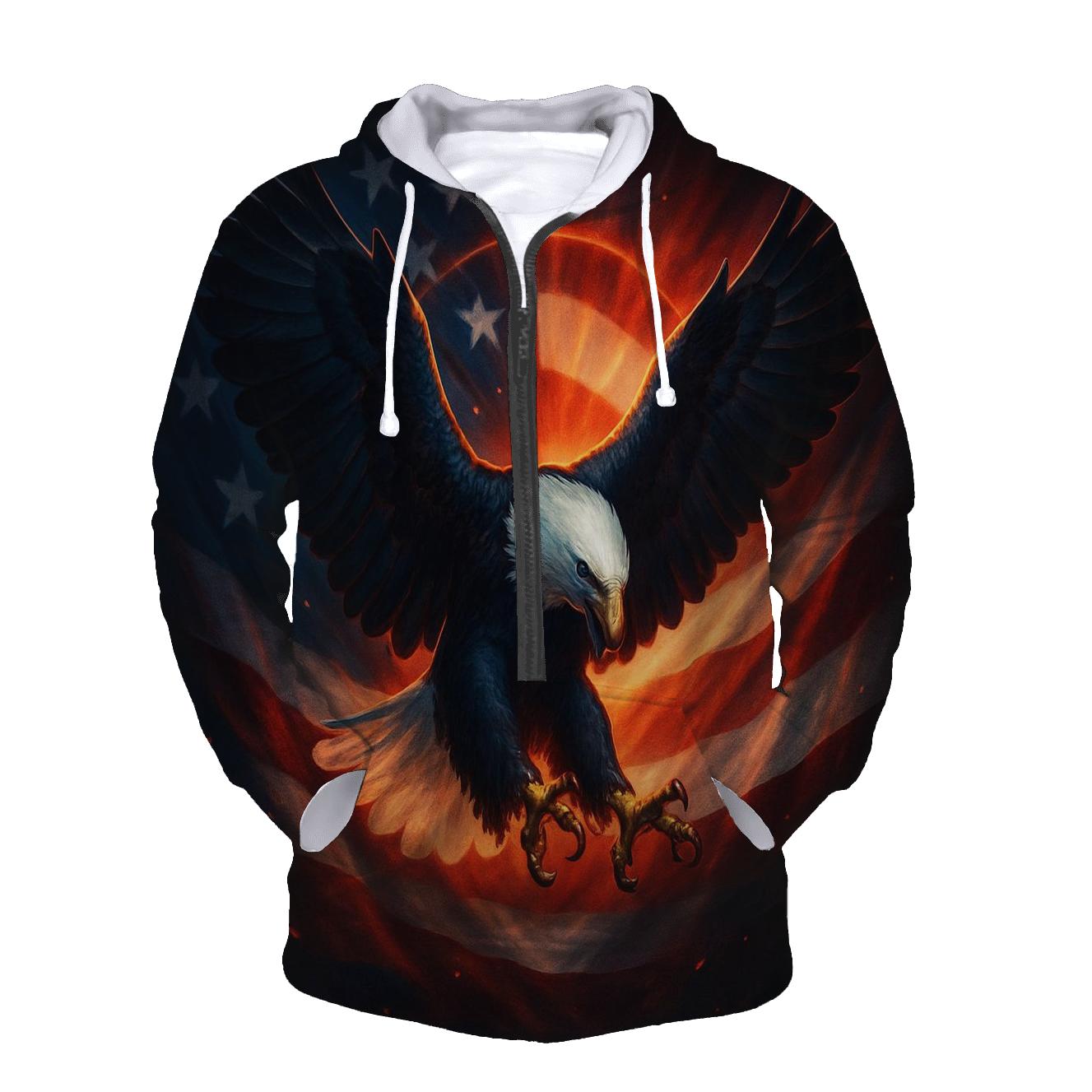 Eagle Halo Over Waving Banner custom hoodies