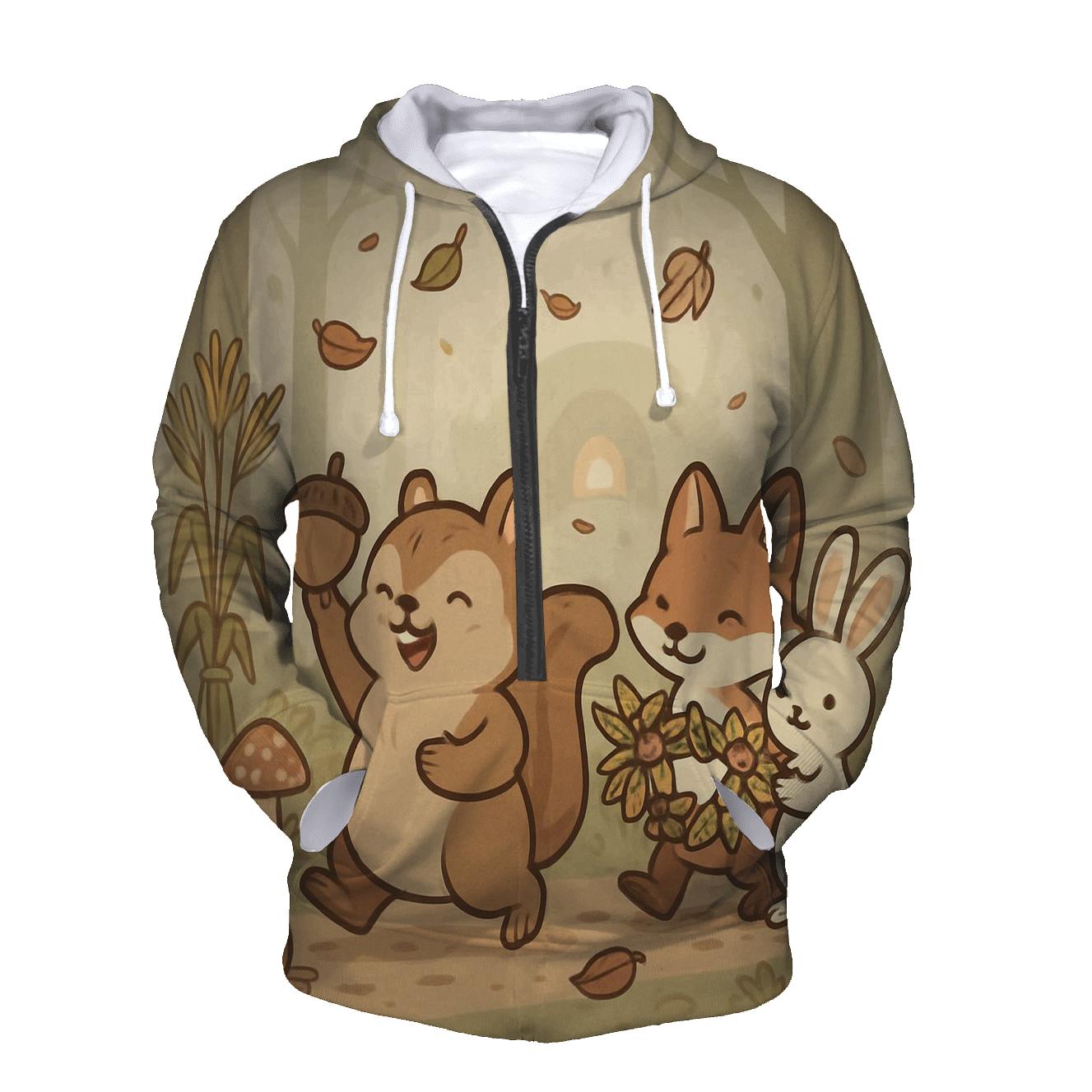 Woodland Animals Harvest Parade pullover hoodies