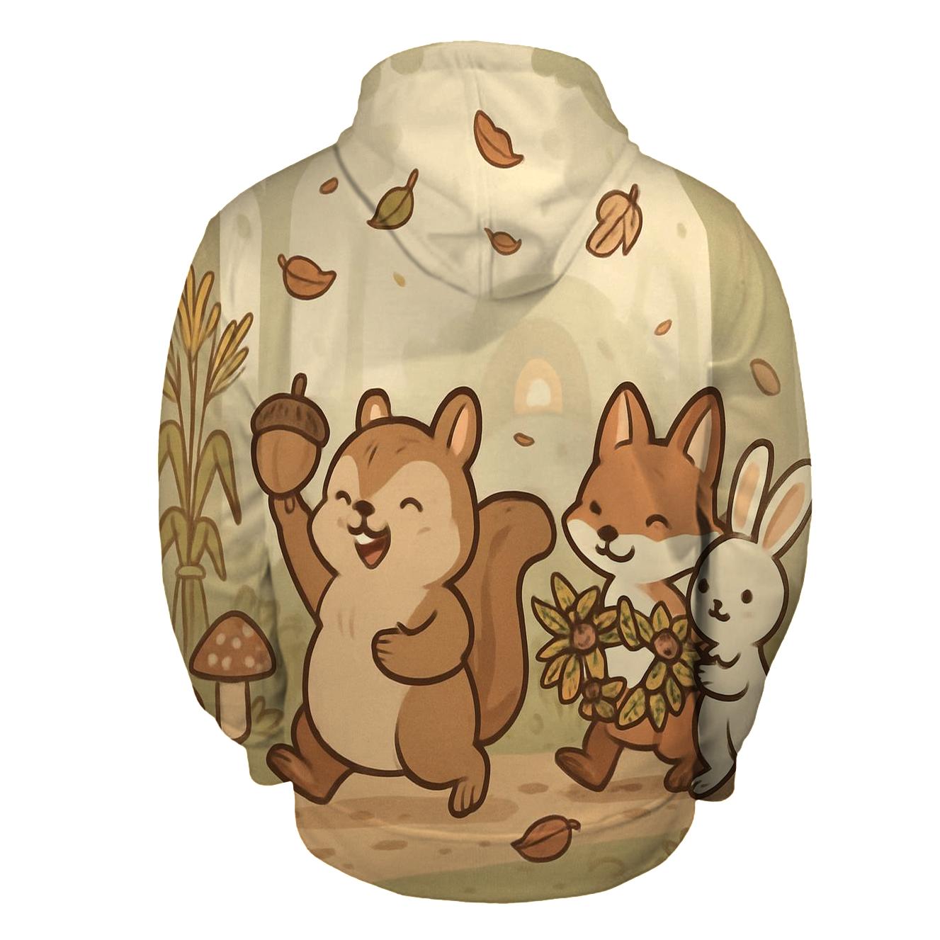 Woodland Animals Harvest Parade pullover hoodies