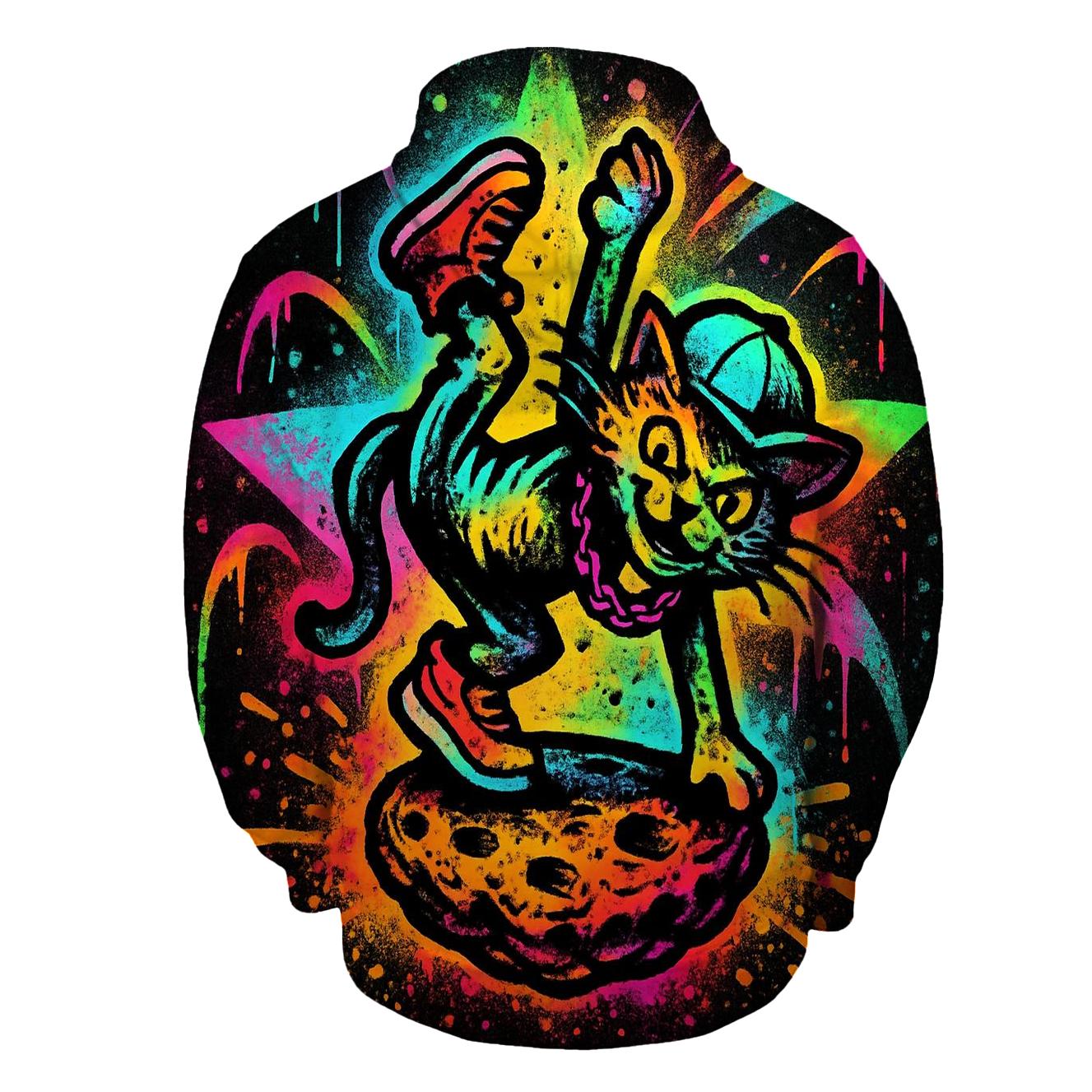 Graffiti Meteor Breakdancer Cat designer hoodies