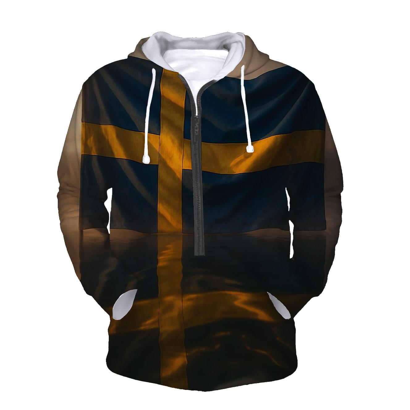 Nordic Sky Mirror Of Sweden zip-up hoodies