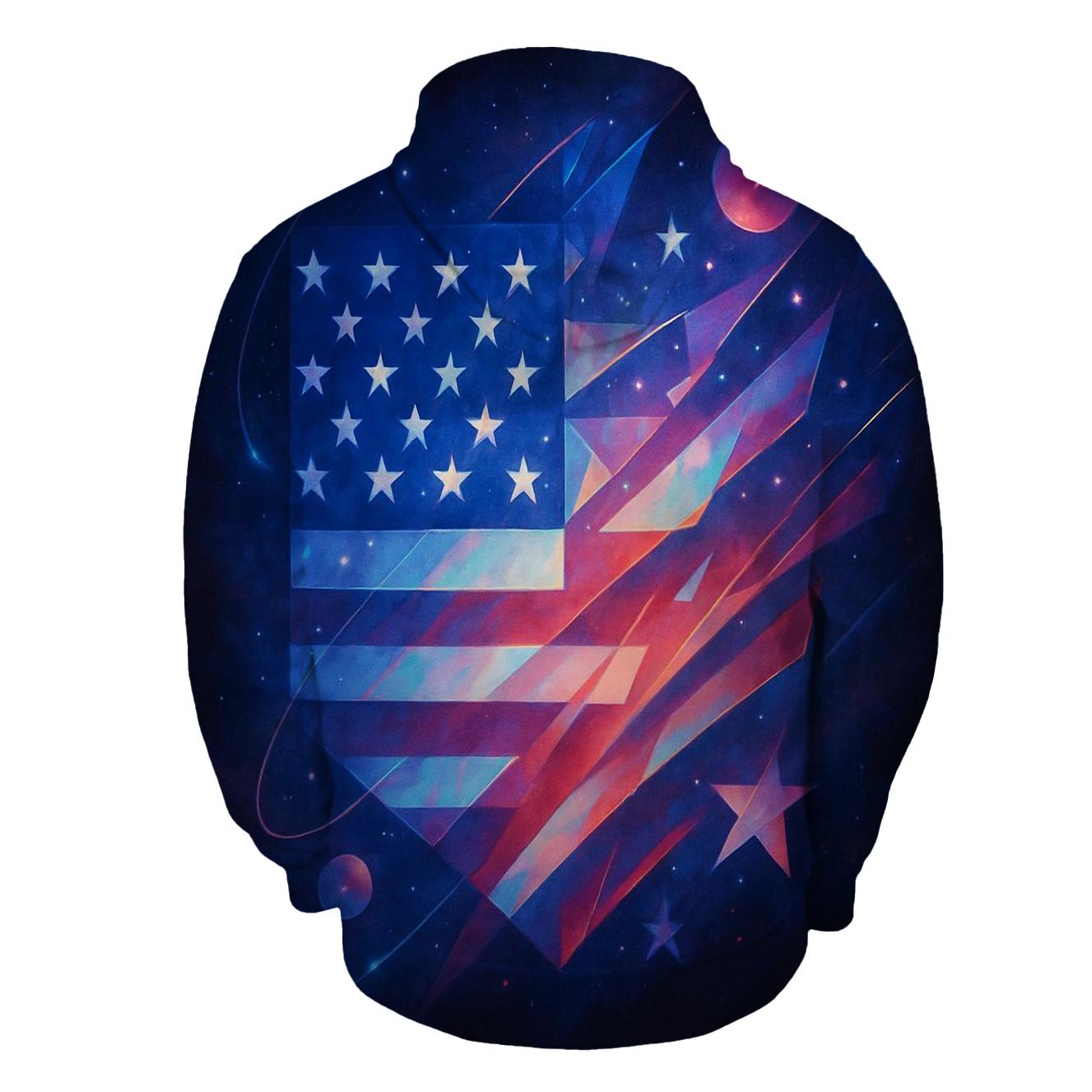 Cosmic Collage Of Stars And Stripes designer hoodies