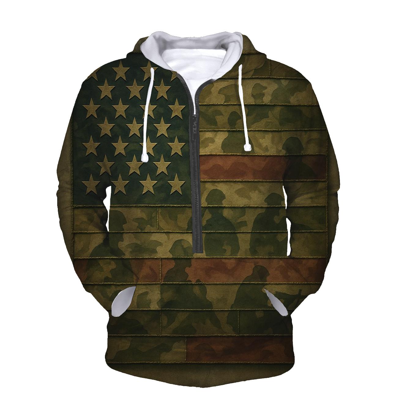 Camouflage Flag Mosaic Of Service designer hoodies