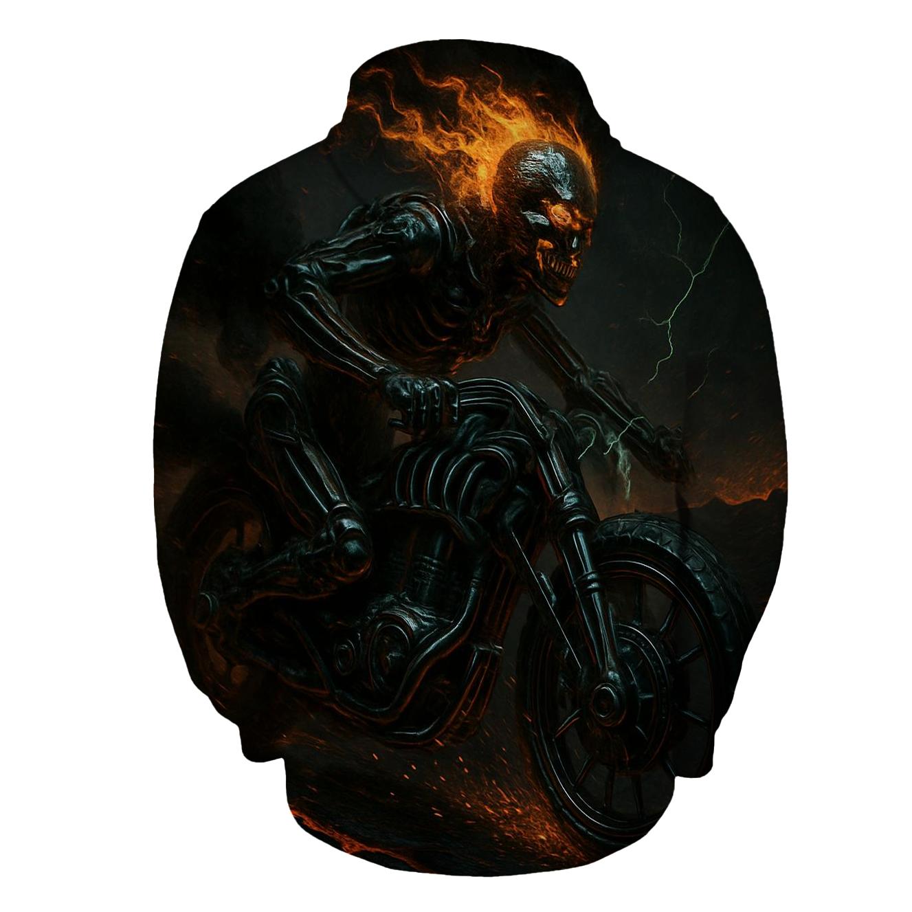 Biomechanical Grim Rider printed hoodies