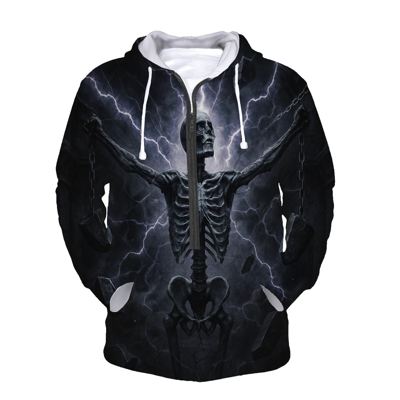 Chained Skeleton In The Storm Vault hoodie designs