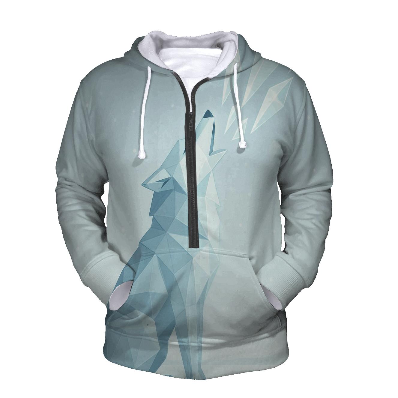 Frost Prism Quiet Howl Wolf heavyweight hoodies