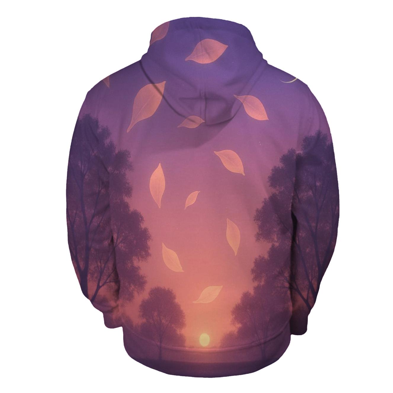 Moonlit Petal Sunset Grove embroidered hoodies