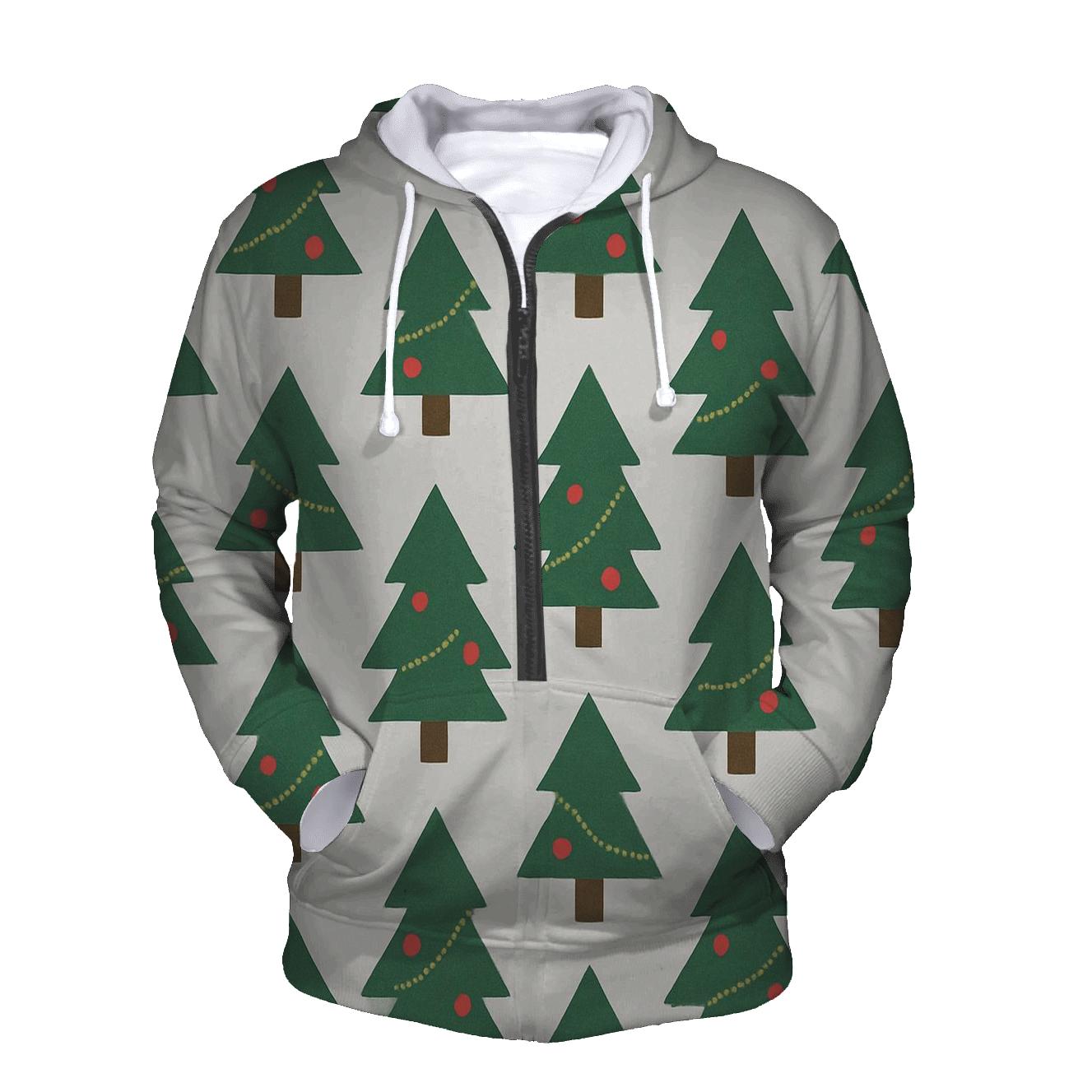 Christmas Tree Chevron Columns On Light Gray Background designer hoodies