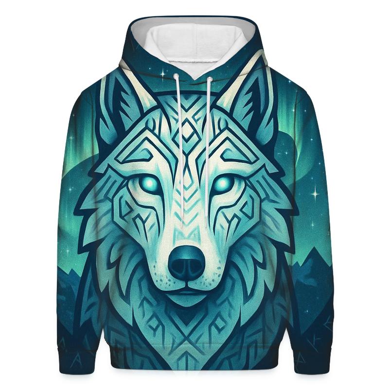 Aurora Runestone Sentinel Wolf custom hoodies