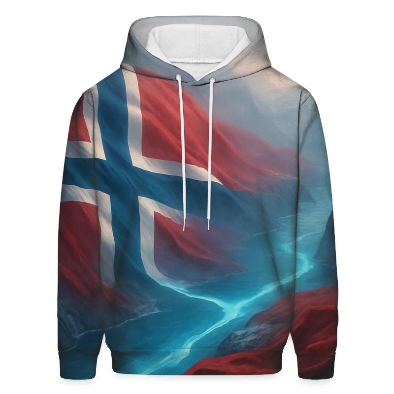 Aurora Fjord Flag Of Norway lightweight hoodies