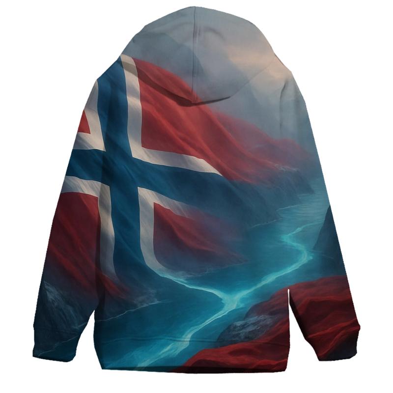 Aurora Fjord Flag Of Norway lightweight hoodies
