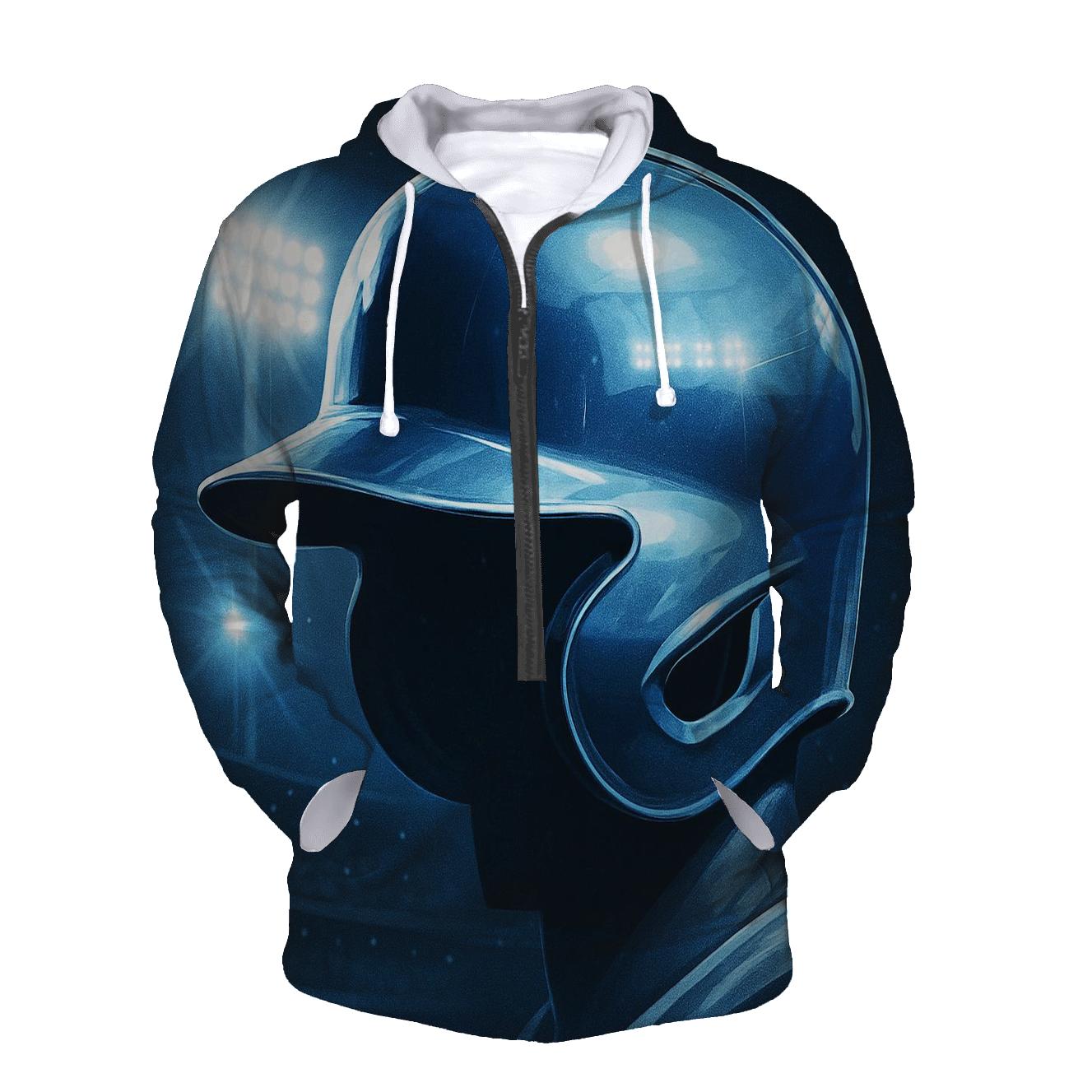 Icy Blue Helmet Reflection Under Floodlights hoodie trends