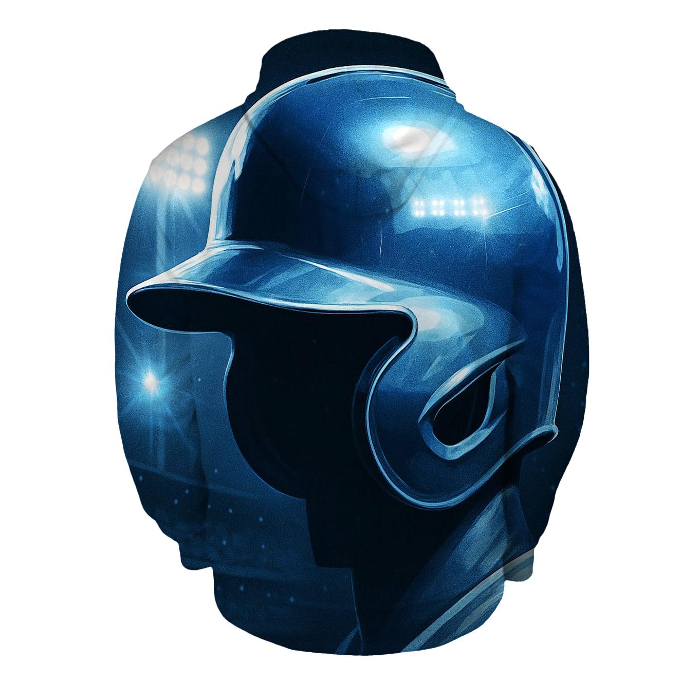 Icy Blue Helmet Reflection Under Floodlights hoodie trends
