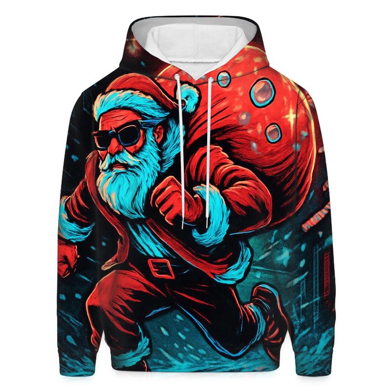 Neon Night Run Santa hoodies fashion