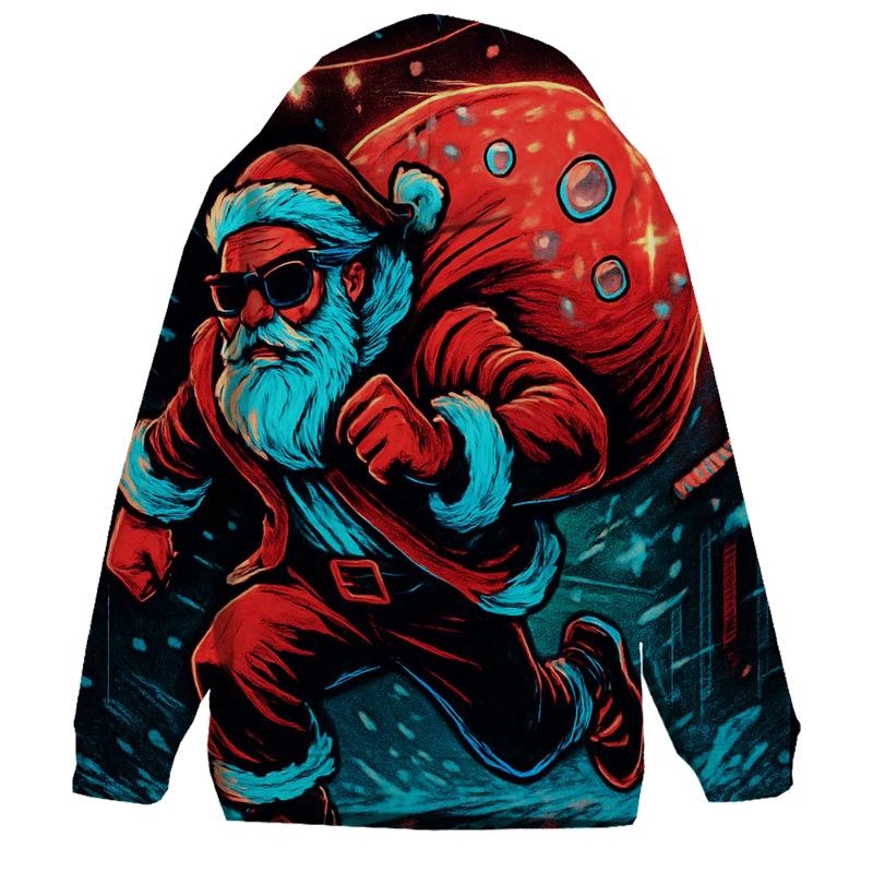 Neon Night Run Santa hoodies fashion