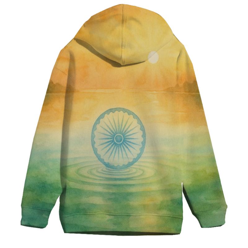 Saffron Watercolor Spirit Of India custom hoodies