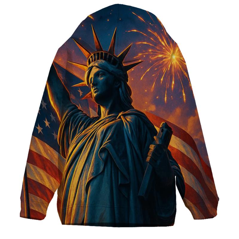 Liberty In Wind And Fireworks printed hoodies