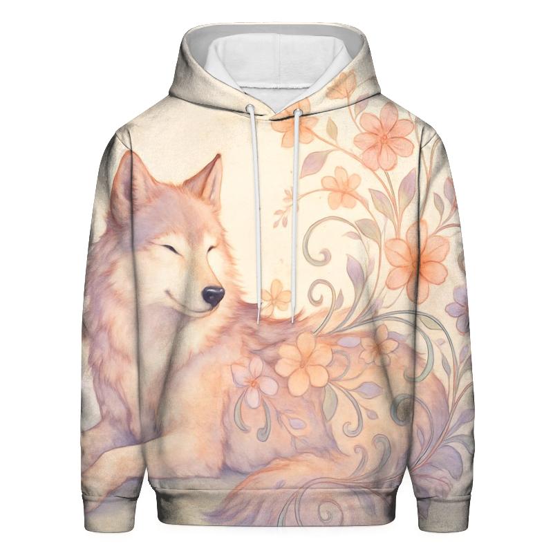Wildflower Spiral Dream Wolf custom hoodies